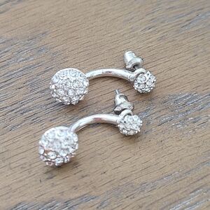 Elegant Silver Crystal Earrings